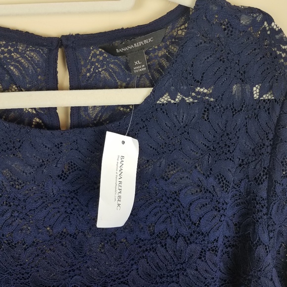 Banana Republic Navy Lace Blouse - Picture 6 of 6